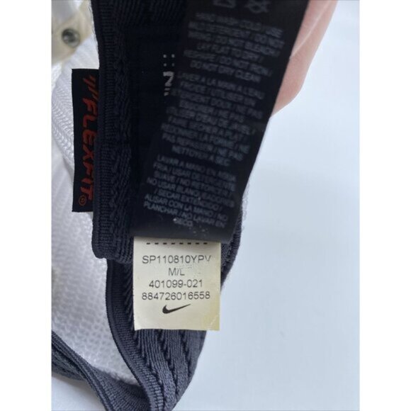 Nike Golf VR 20XI Mesh Baseball Cap Hat Mesh Logo Flexfit White Grey Size M/L - Picture 14 of 15